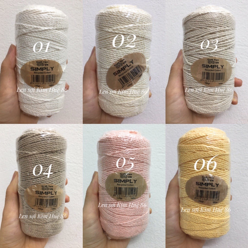 Sợi Simply cotton 150gr ( từ màu 13 đến màu 24)