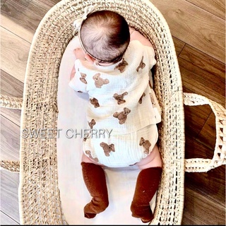 bộ xô muslin hình gấu
