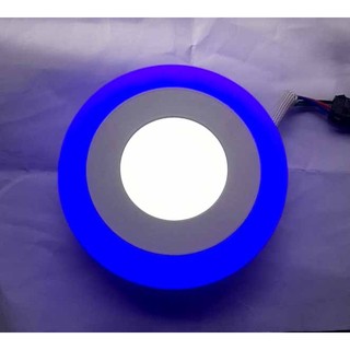 Đèn LED âm trần 3 chế độ 3w+3w viền xanh