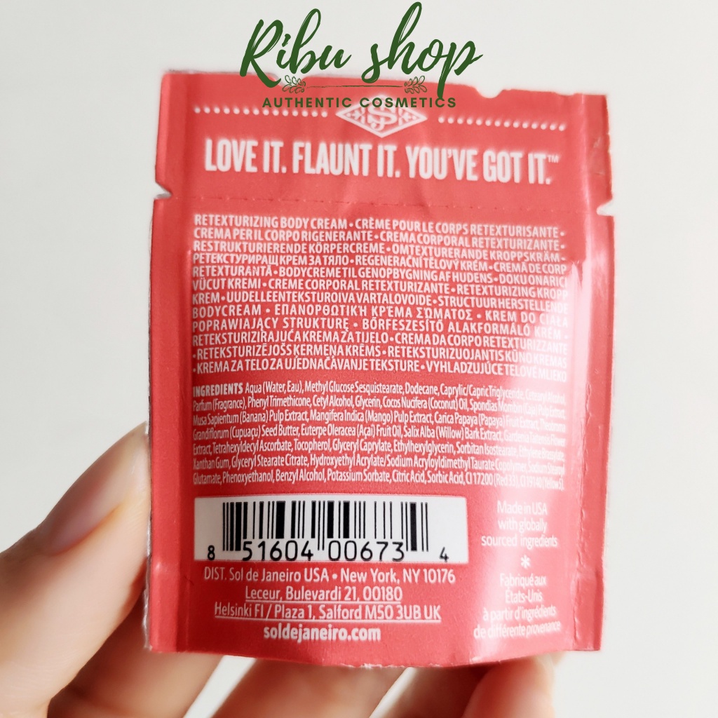 Mẫu thử kem dưỡng trắng da toàn thân SOL de Jainero 7.5ml sample tách set Sephora RIbu shop