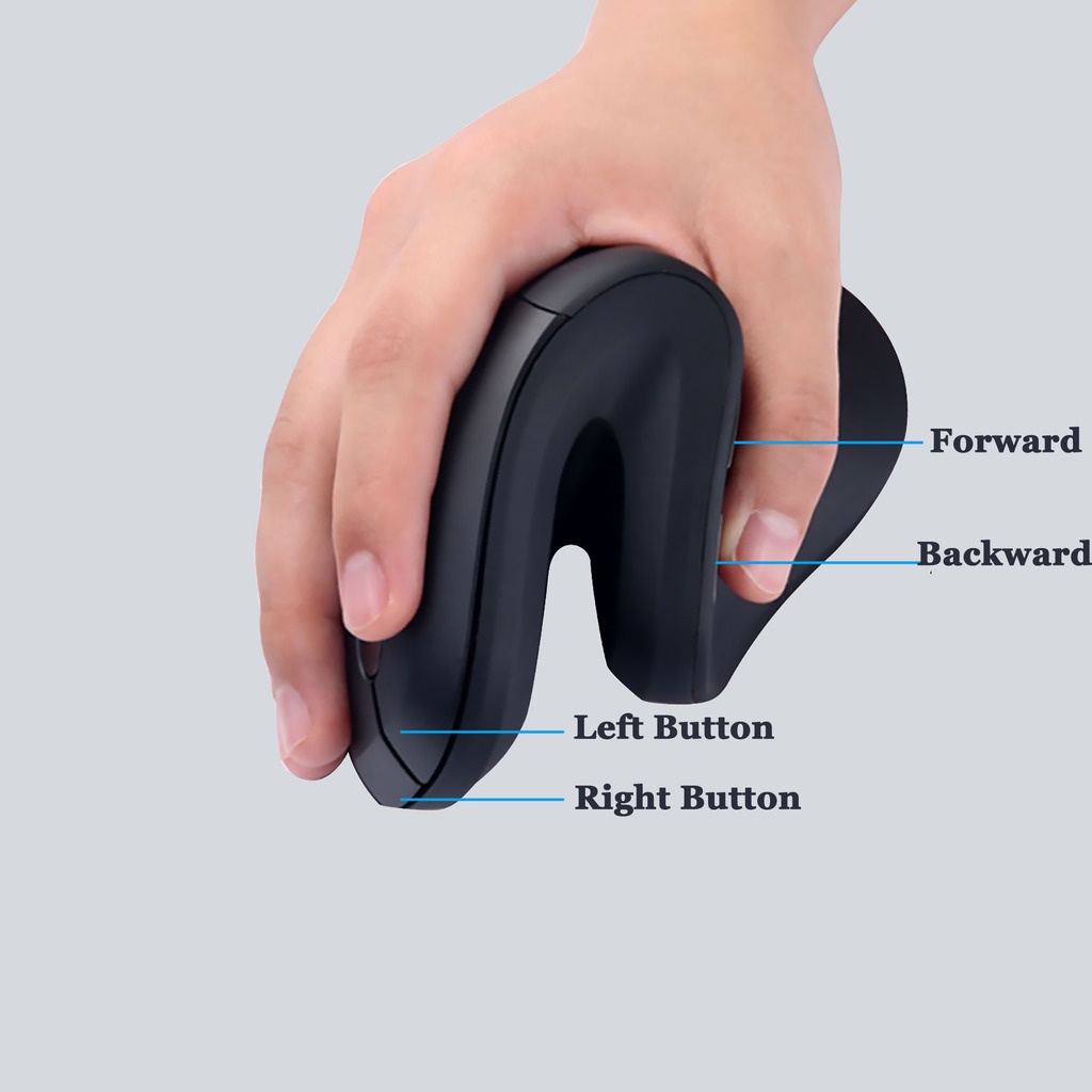 Chuột dọc 2.4G Ergonomic Chuột quang không dây 6 nút Chuột máy tính có dây Chuột có thể sạc lại Thoải mái cho Máy tính xách tay / PC / Máy tính xách tay