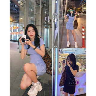Váy mini dress body ôm dáng ngắn tay (Ảnh thật)