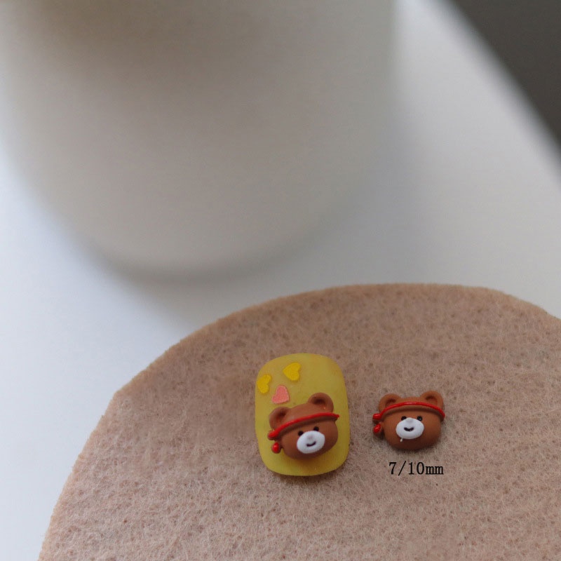 Phụ Kiện Trang Trí Móng Tay 3D Bằng Hợp Kim Hình Gấu / Trà Sữa / Thỏ / Cherry Dễ Thương