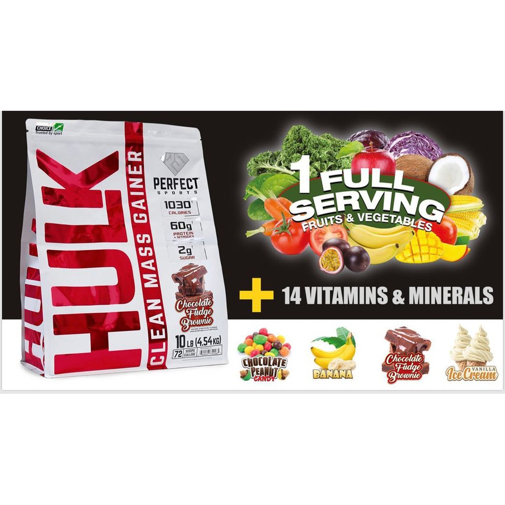 Hulk Clean Mass Gain  10Lbs Sữa Tăng Cân Cơ Nạc Hấp Thu Nhanh Cho Người Gầy