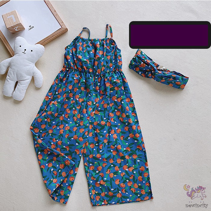 Bộ Áo Liền Quần In Hoa Phong Cách Hàn Quốc Cho Bé Gái