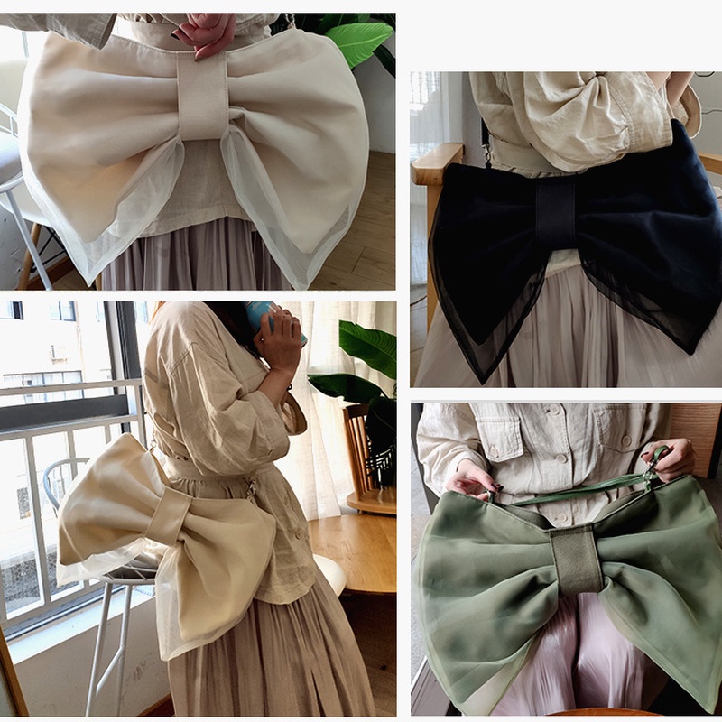 Túi Đeo Chéo Vai Xuân Hè Hàn Quốc 2022 Gylb1344 Bằng Vải Bạt Đính Nơ Nhỏ Cho Nữ