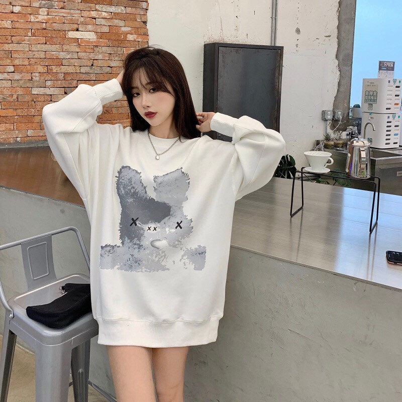 Áo Sweater Nam Nữ Form Rộng In Hình Gấu Xám Ullzang ASW09 | BigBuy360 - bigbuy360.vn