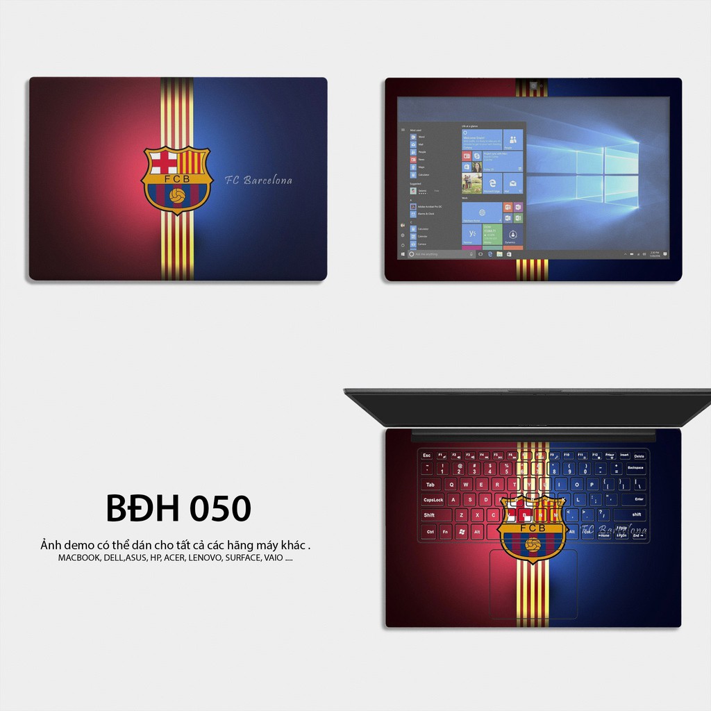 Bộ skin dán laptop mẫu Logo Barcelona / Có mẫu decal dán cho tất cả các hãng máy tính