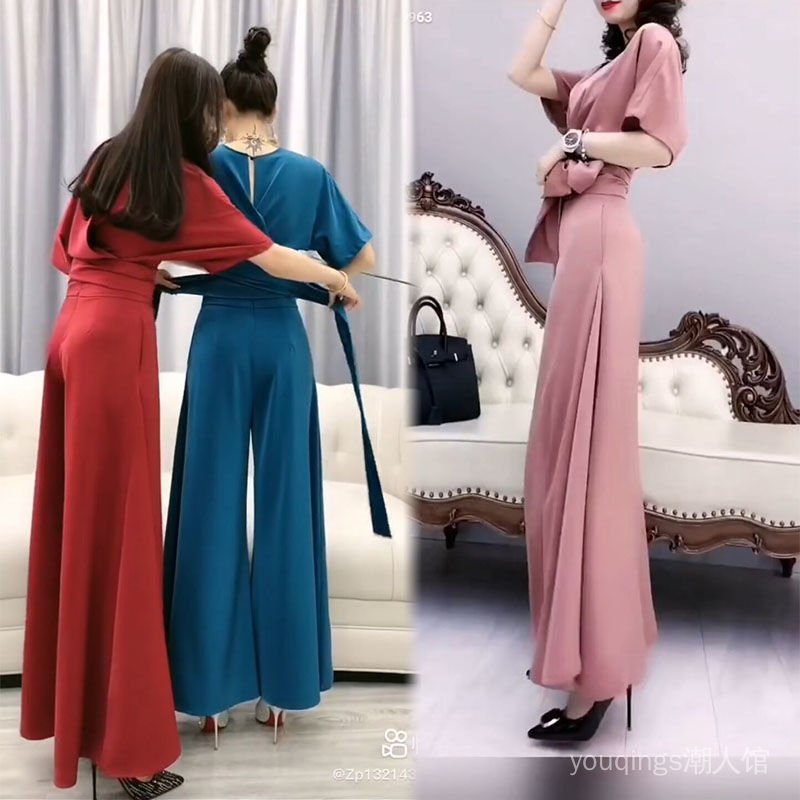 Bộ Áo Hai Dây + Quần Short Ống Rộng Lưng Cao Thiết Kế Xẻ Tà Thời Trang Mùa Hè Mới 21 Cho Nữ