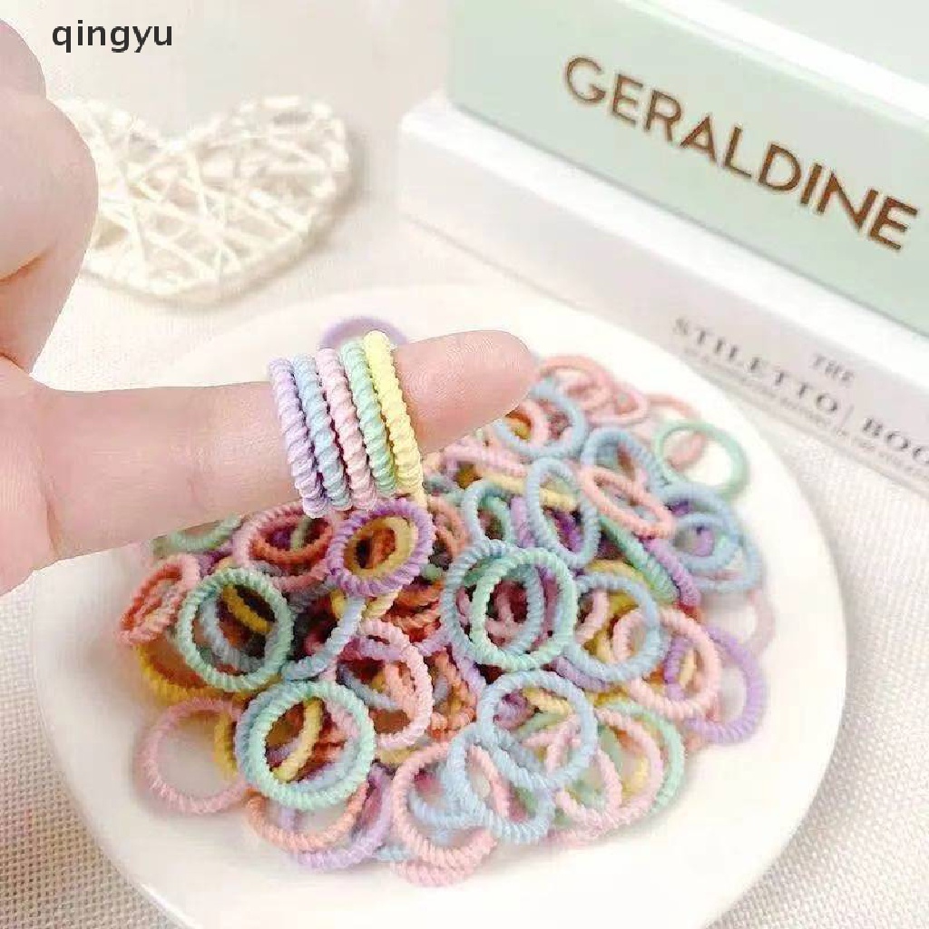 Set 100 Dây Cột Tóc Co Giãn Nhiều Màu Sắc