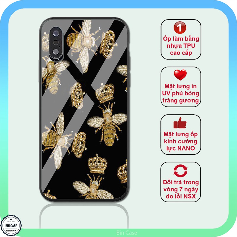 Ốp lưng iphone đồ hiệu in hình GUCCI con ong vàng mới mẻ iphone 6s/6/7/8 plus/x/xr/xs max/11 pro max/12 promax BRAND0043