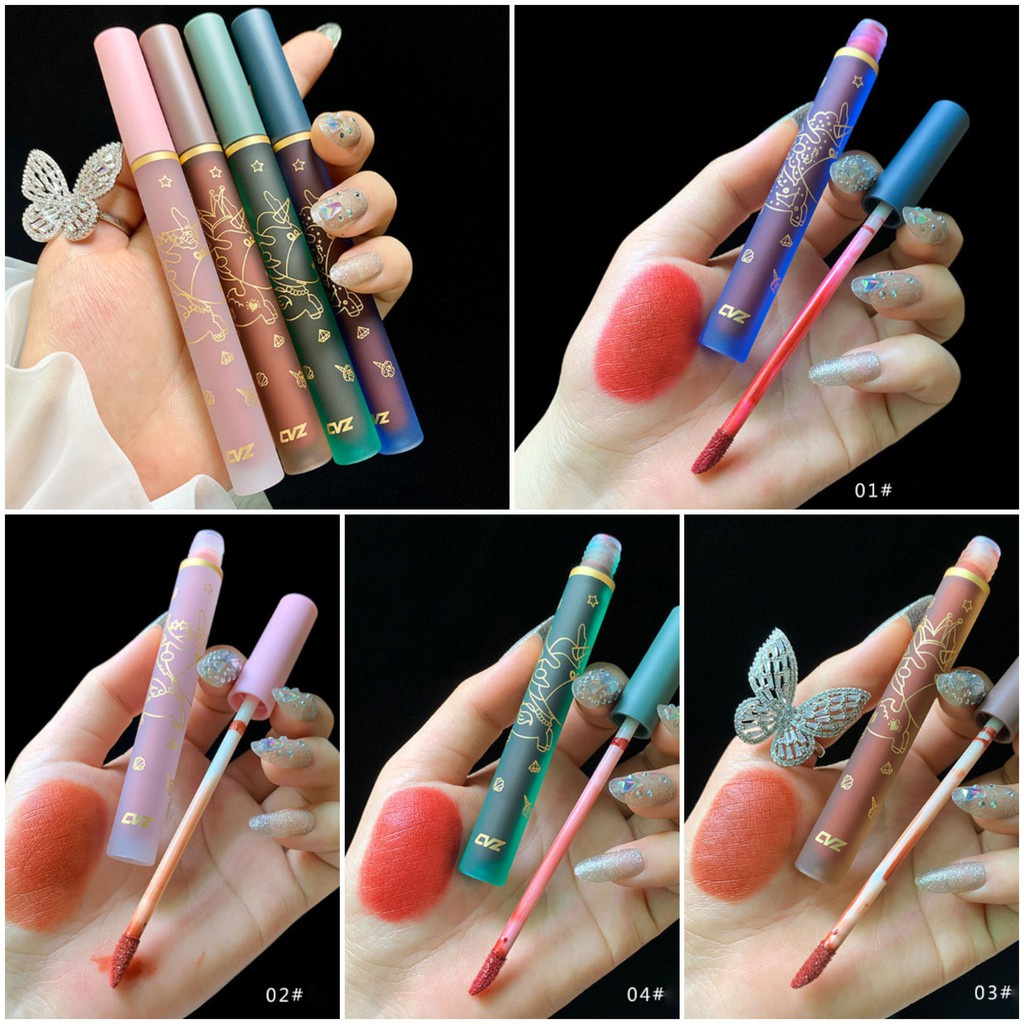 Set Son Kem Kỳ Lân, Son Unicorn Lip CVZ Set 4 Cây dễ thương hàng nội địa Trung Chính Hãng 😍😍 SỈ SL 😍😍😍😍 | Thế Giới Skin Care