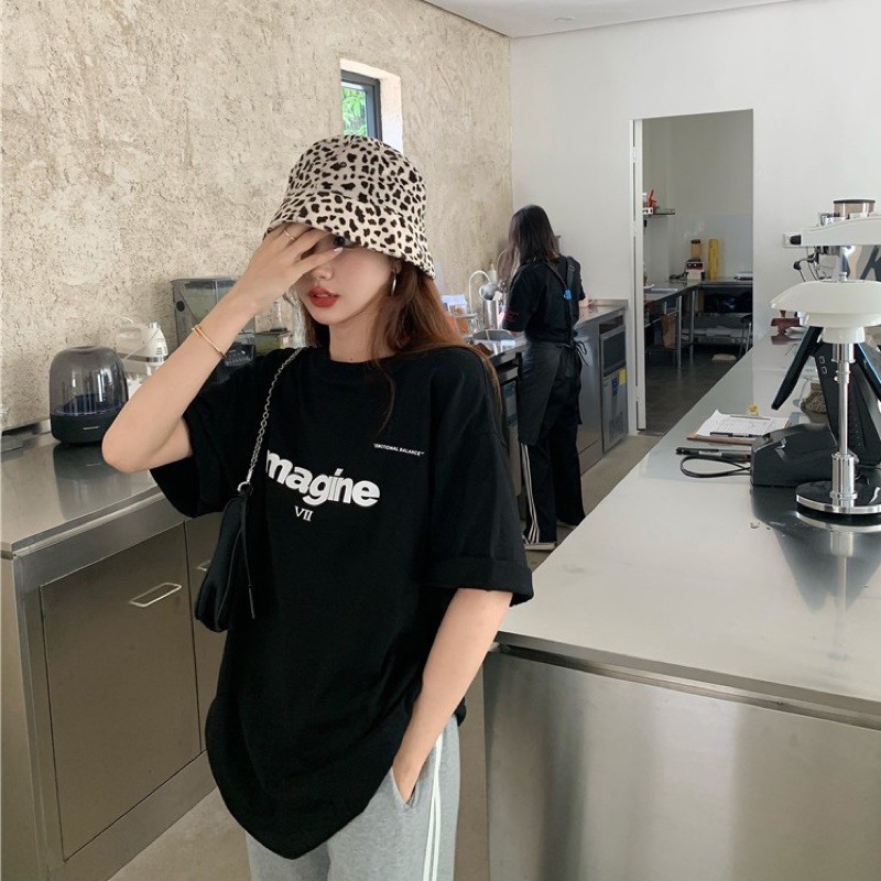 Áo thun tay lỡ Nam Nữ Unisex cổ tròn - áo phông nam ngắn tay in chữ Imagine VII | BigBuy360 - bigbuy360.vn