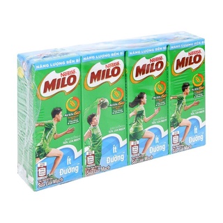 DATE MỚI lốc 4 Sữa Milo lúa mạch có đường ít đường 180ml