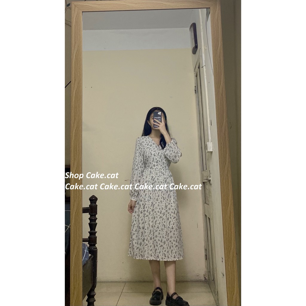 Đầm hoa nhí dài tay Hàn Quốc