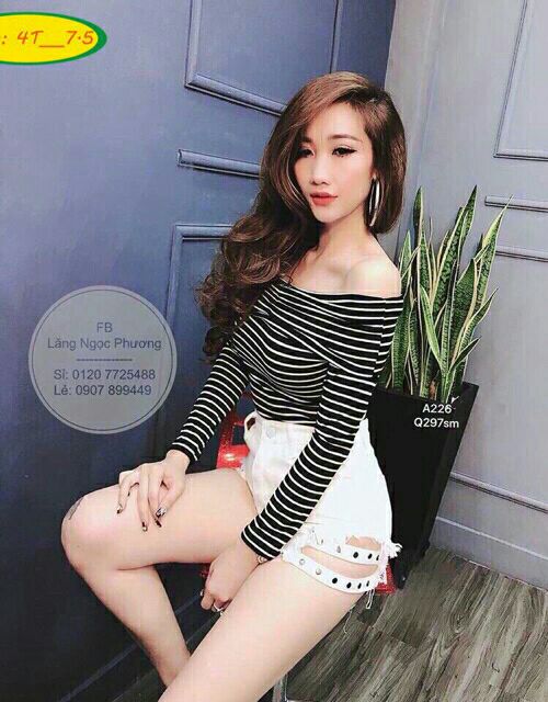 Quần kaki đục lỗ lưng cao tôn dáng kèm hình thật