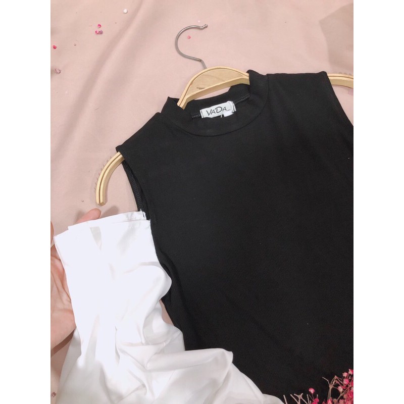 Áo thun kiểu khoét vai phối tay phồng, phong cách mới trẻ trung tươi tắn hàng đẹp mà giá rẻ tại Thời Trang VADA - AT0079 | BigBuy360 - bigbuy360.vn