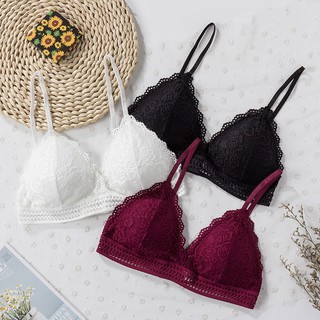 Áo Bra Lete Ren Không Gọng, Mềm Mại, Nâng Ngực Căng Tròn