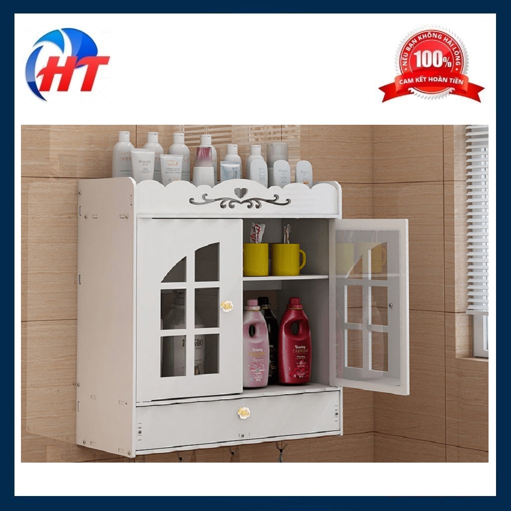 Tủ treo nhà tắm 3 tầng HD00005 kéo cửa
