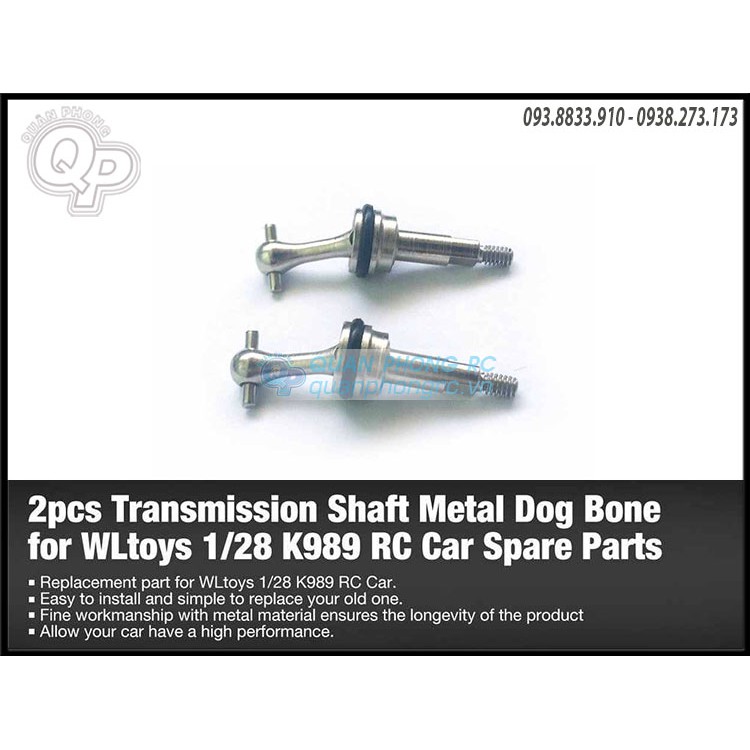 2 cái Trục truyền WLtoys K969 - K989 Dog Bone Transmission shaft