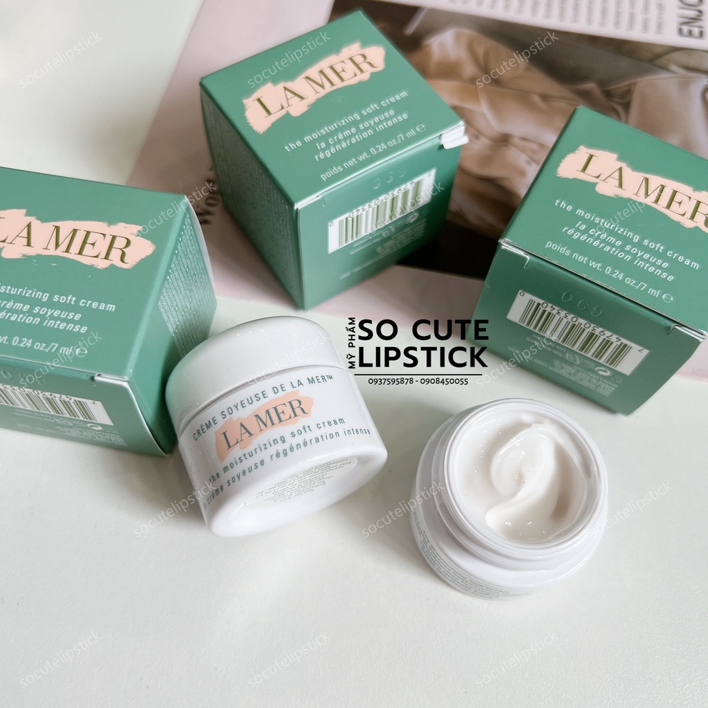 Kem dưỡng La Mer Moisturizing Soft Cream - Moisturizing Gel Cream - Creme De Lamer Mini 3.5ml và 7ml