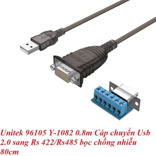 Unitek 96105 y-1082 0.8m cáp chuyển usb 2.0 sang rs 422/rs485 bọc chống nhiễu 80cm