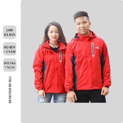 Áo Khoác Gió Đỏ 2 Lớp The North Face Cao Cấp, Hàng Chính Hãng, Mũ Tháo Rời, Chống Nước, Có Thoát Khí