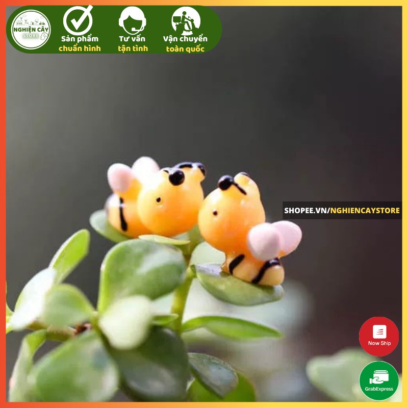Phụ kiện ong vàng mini trang trí tiểu cảnh, cây cảnh, sen đá