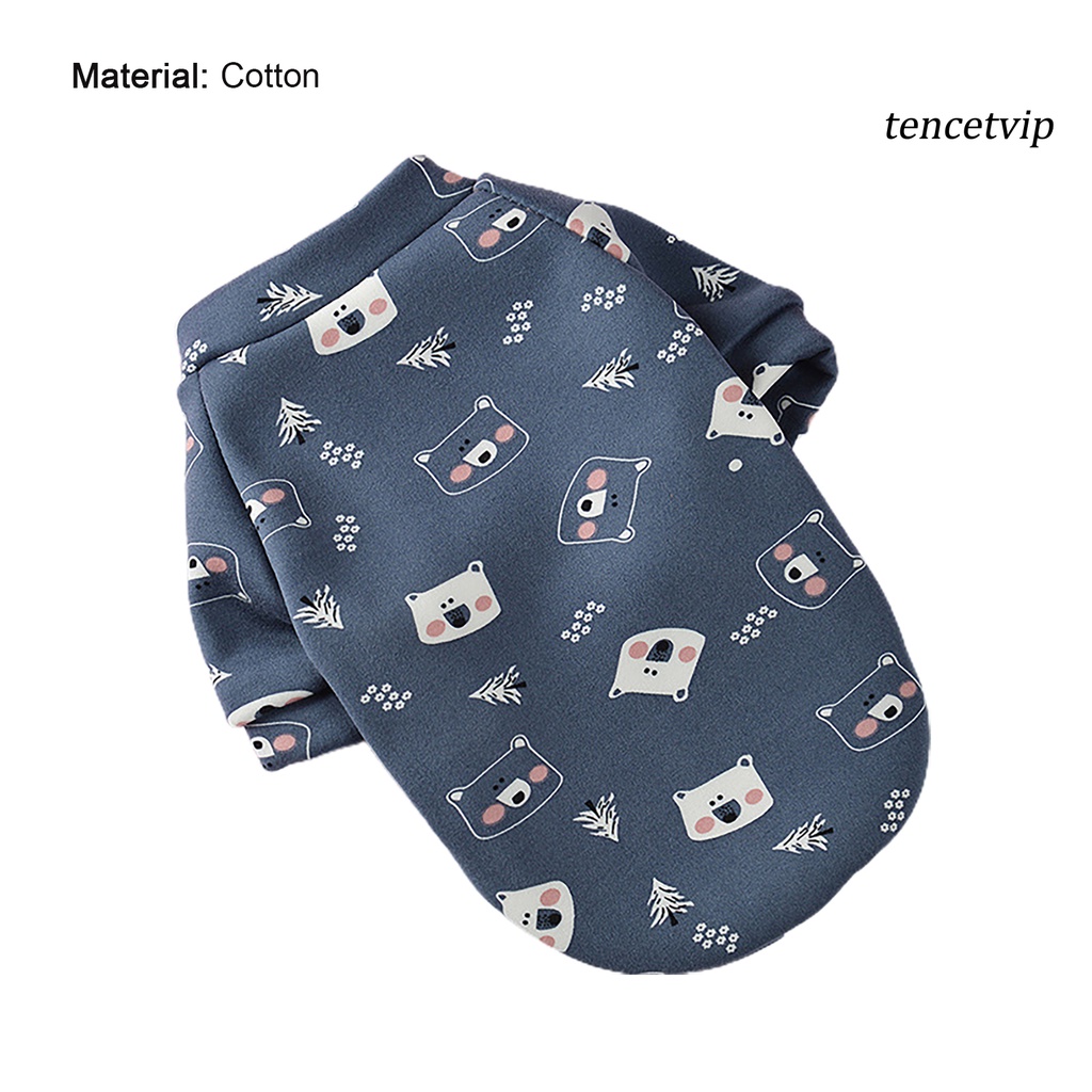 Áo sweater cổ tròn xỏ hai chân in họa tiết hoạt hình dễ thương cho thú cưng