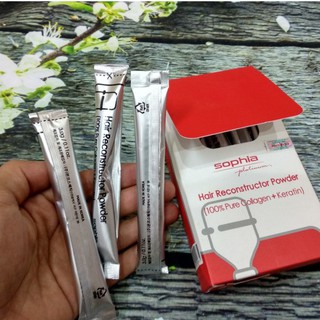 BỘT COLLAGEN SOPHIA + KERATIN CHỮA TRỊ TÓC HƯ NÁT 10 gói x 3g