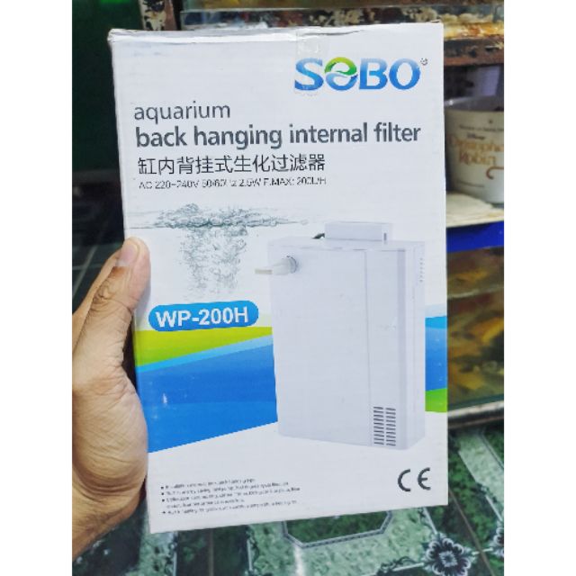 BỘ LỌC KẸP HỒ CÁ KHÔNG THANH CHẮN SOBO WP200H 2.5W 200L/H