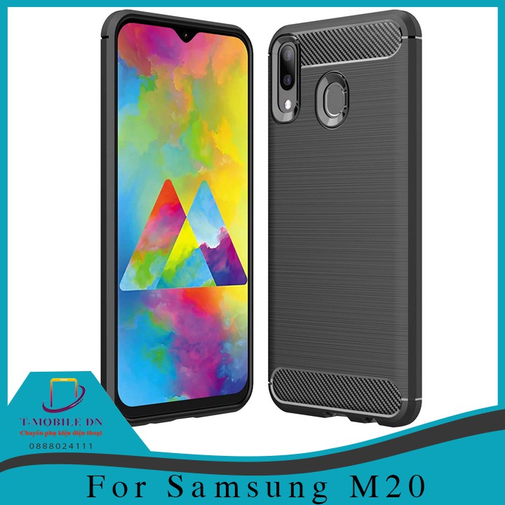 Ốp lưng Samsung A6 A7 A8 Plus A8 Star A9 2018 M20 carbon phay xước chống sốc chống vân tay