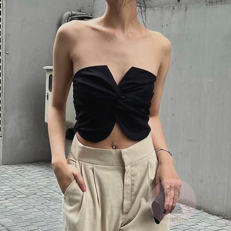 Áo Croptop Sát Nách Màu Sắc Thời Trang Mùa Hè Cho Nữ