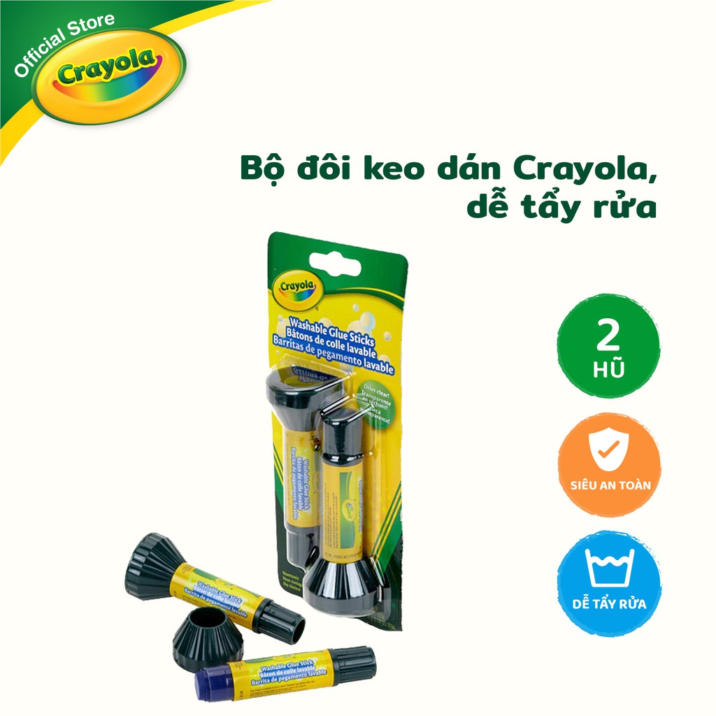 Bộ đôi keo dán Crayola, dễ tẩy rửa