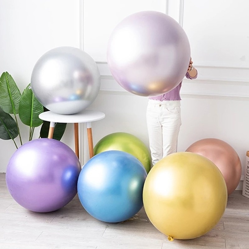 Bong Bóng Latex Kích Thước Lớn 36 Inch Màu Ánh Kim Dùng Trang Trí Tiệc Cưới/ Sinh Nhật