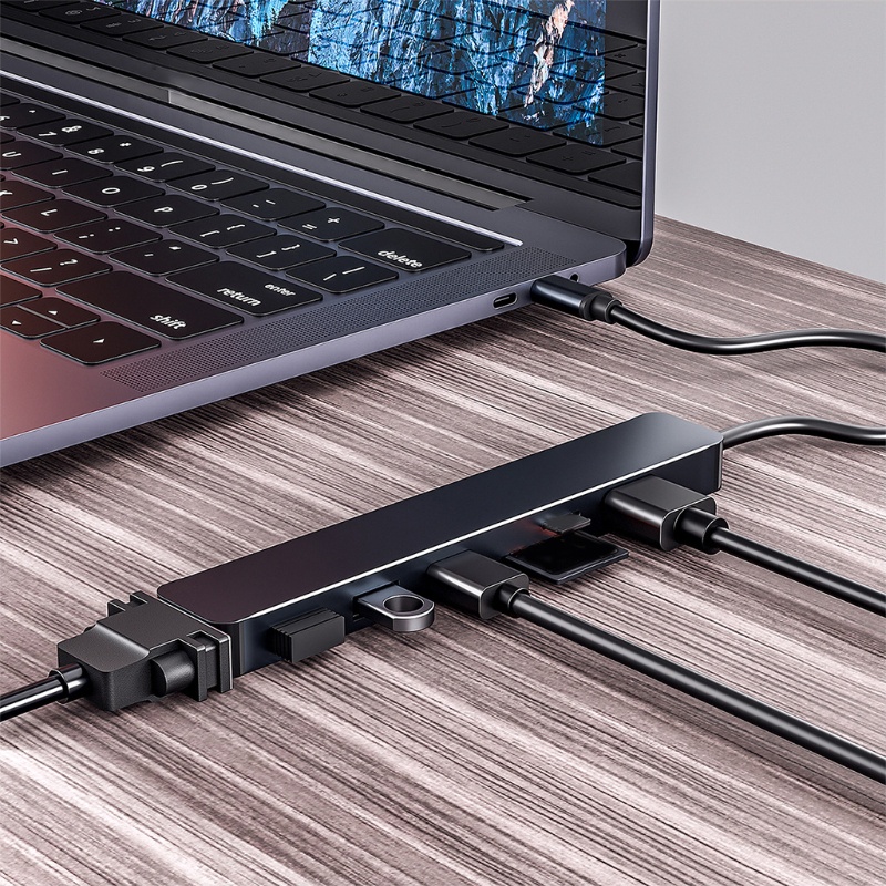 Bộ Chia Cổng USB Type C 4k VGA USB3.0 5Gbps