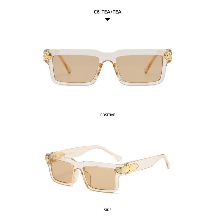 Kính mát thiết kế gọng vuông nhỏ phong cách Âu Mỹ thời trang 2021