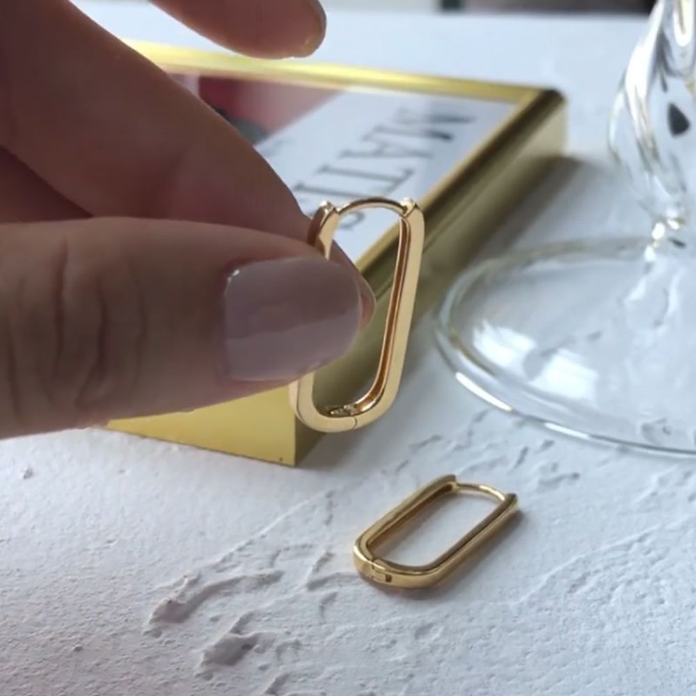 Khuyên tai hình chữ nhật nhiều màu sắc phong cách Hàn Quốc thời trang cho nữ