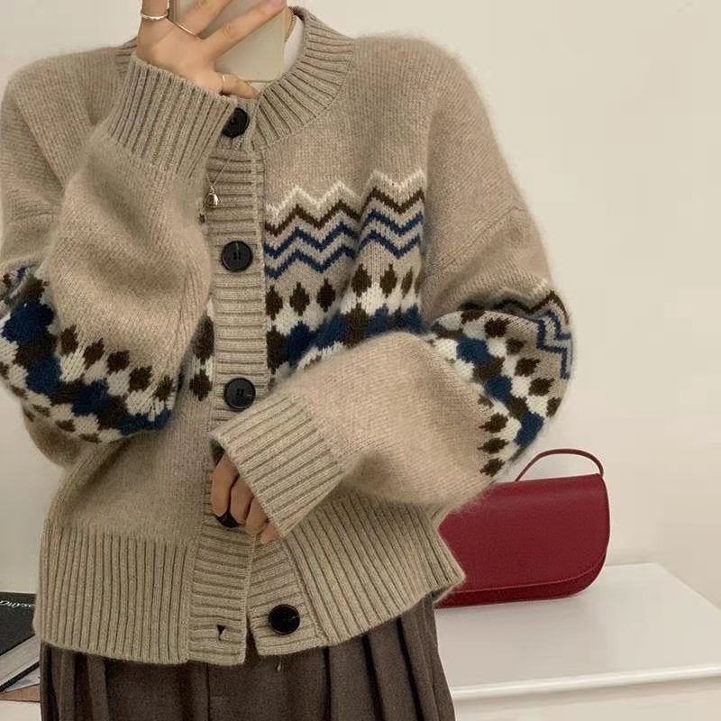 Áo khoác Cardigan dệt kim dáng rộng thiết kế mới thời trang mùa xuân dành cho nữ