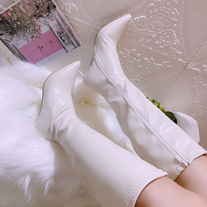 Bốt gối gót nhọn thời trang cao cấp 7p có lót lông kèm video