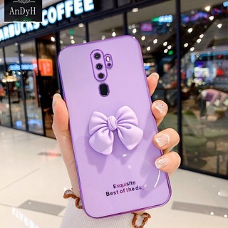 Ốp Điện Thoại Mạ Màu Kẹo Hình Cô Gái Thắt Nơ Cho OPPO A5 2020 A9 2020 A11 A11X