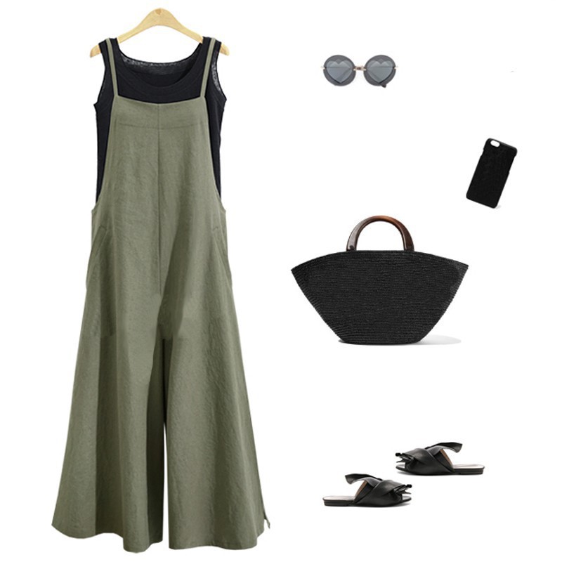 Quần yếm ZANZEA màu trơn thời trang năng động trẻ trung cho nữ