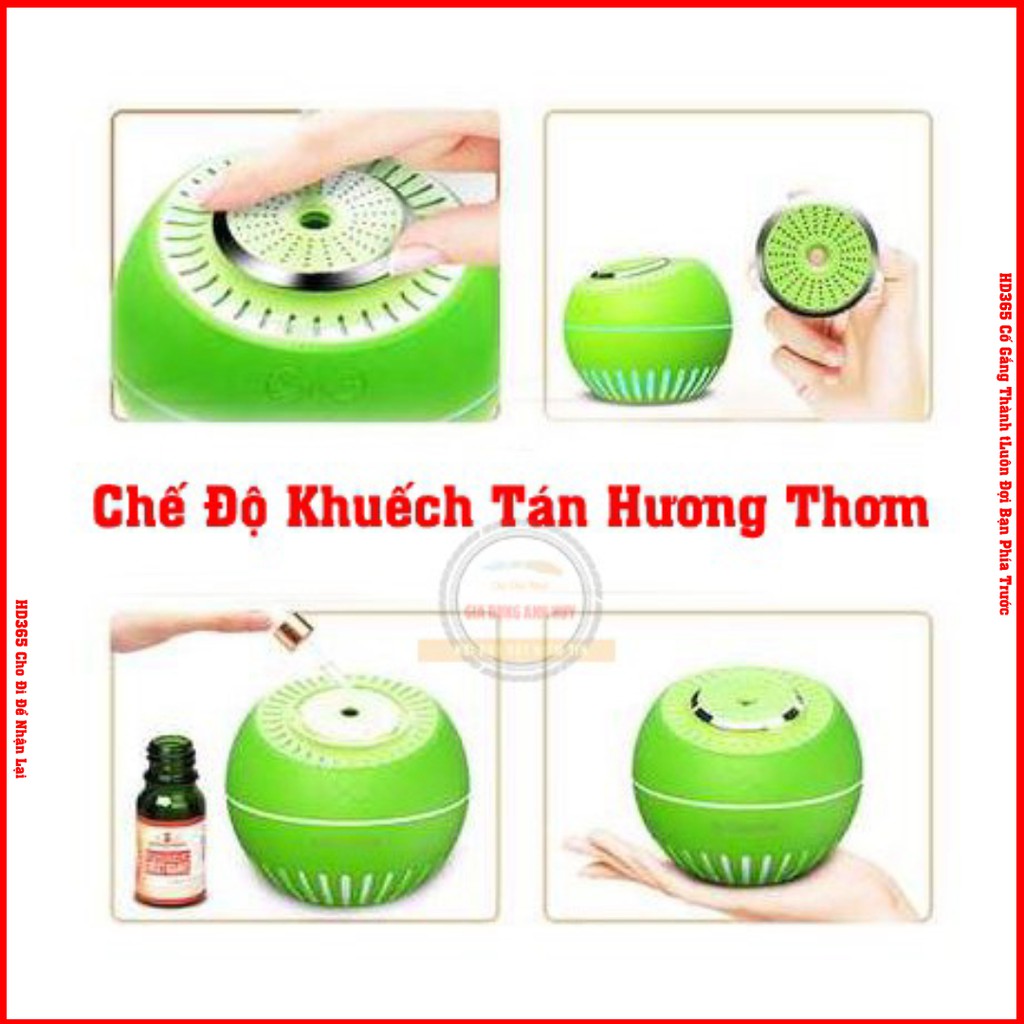 Máy phun Sương Tạo Ẩm Hình Dưa Lưới Cao Cấp Có Chế Độ Cấp Khuếch Tán Hương Thơm Phòng ngủ ,Phòng Khách - HD365