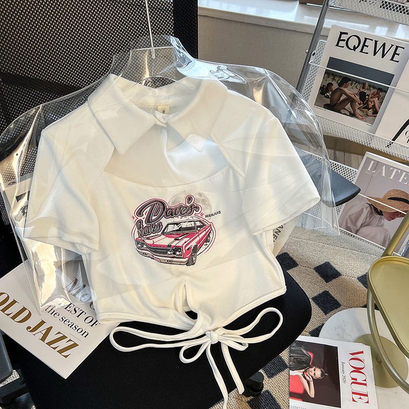 Áo polo Ngắn Tay Cột Dây Thời Trang Mùa Hè Cho Nữ