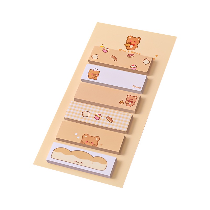 Set 6 tập giấy note ghi chú dán được nhiều màu cute dễ thương (một tập gồm 20 tờ)