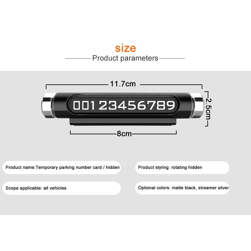 Bảng lưu số điện thoại đỗ xe tạm thời phát quang tự động xoay sáng tạo