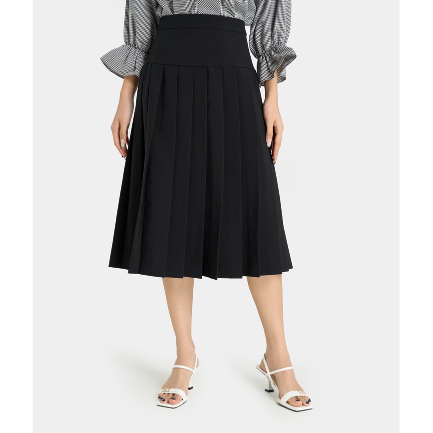 Chân Váy Nữ Thời Trang HNOSS Midi Xếp Li 2 Tầng HNVLU023