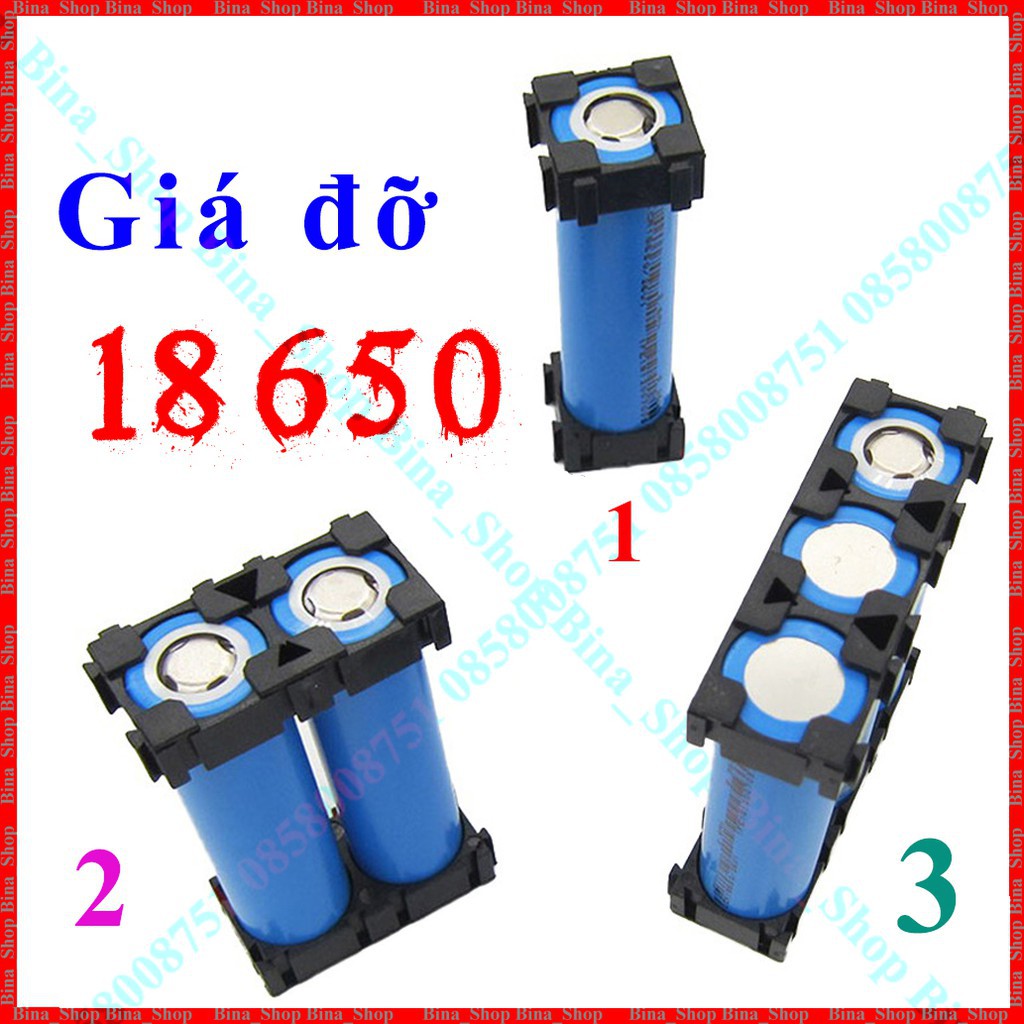 Khay Pin 18650 Khung Giá Đỡ 1/2/3 Cell Ghép Pin 1S 2S 3S