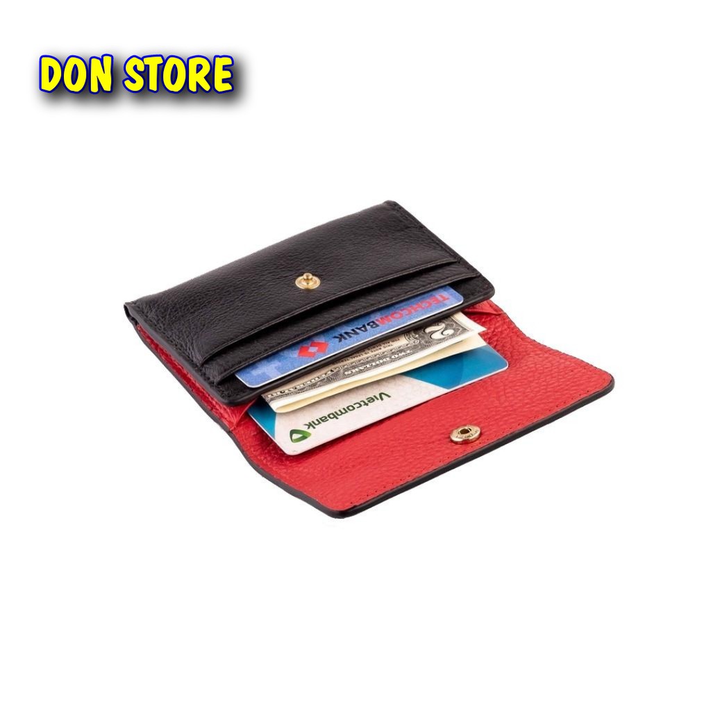 Ví Mini Đựng Thẻ Card &amp; Tiền Da Bò Thật 100% Phù Hợp Nam - Nữ Có Hộp Đựng Sang Trọng (BH 12 Tháng)