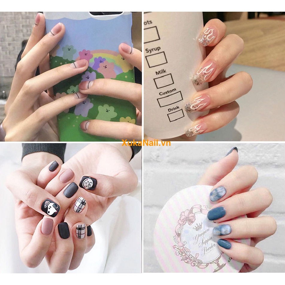 [R21-R40] Bộ 24 móng giả /Kèm keo/ móng tay giả làm nails